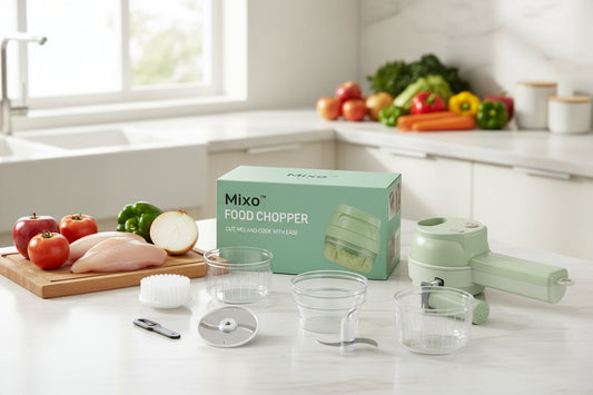 Procesadora de Alimentos 4 en 1 – Corta, pica, tritura y limpia al instante